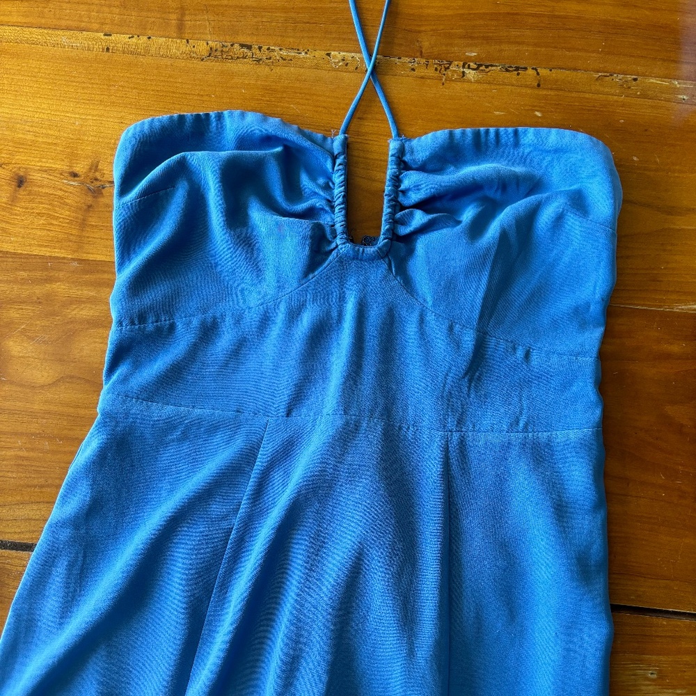 Blue halter maxi dress, Wedding guest dress, by Abercrombie and Fitch, size s